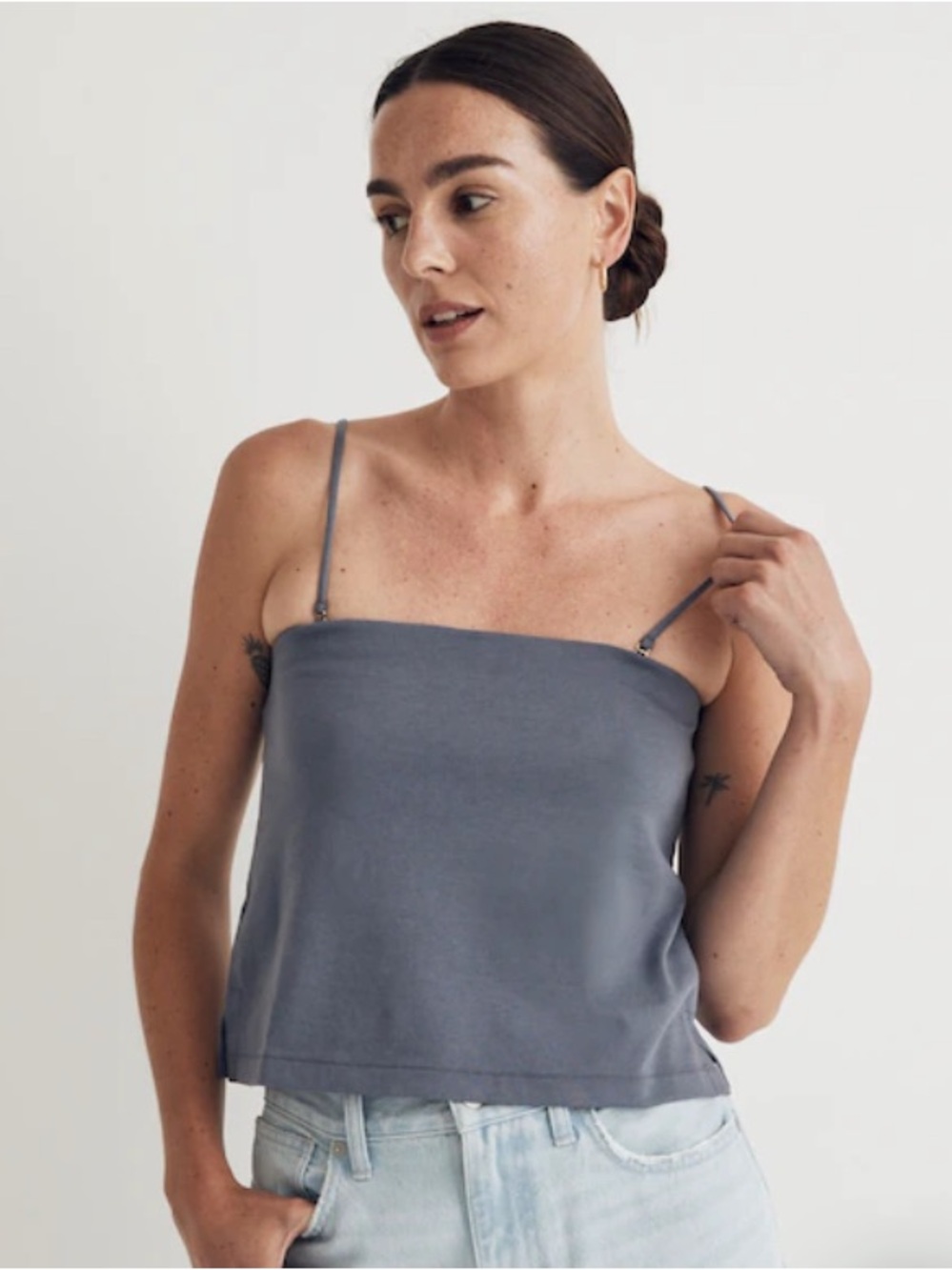 Madewell Slate Blue Spaghetti strap top